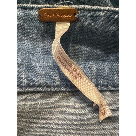 Free People Sami‎ Denim Mini Dress Collared Halter Sleeveless Button Down - Picture 10 of 12